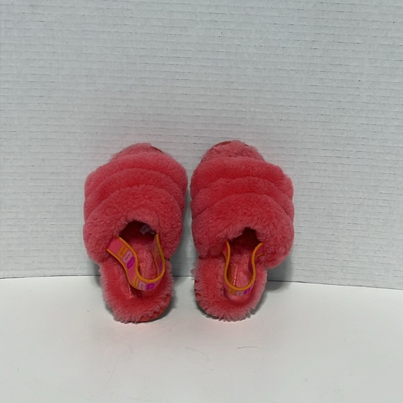 UGG Kids Fluff Yeah Slide Girls Shoes Strawberry Sorbet Multi - Picture 7 of 10